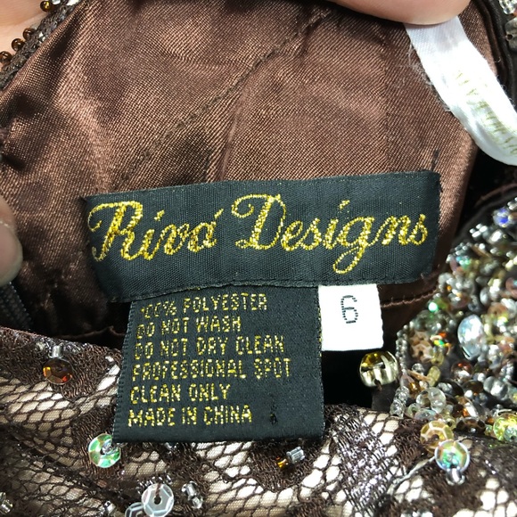 Riva Designs long Sequin Satin Formal Size 6 NWT - Picture 8 of 8